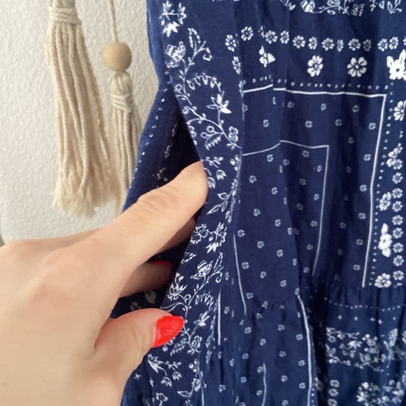 Universal Thread bandana print strapless midi dress blue white vacation small - Picture 6 of 16